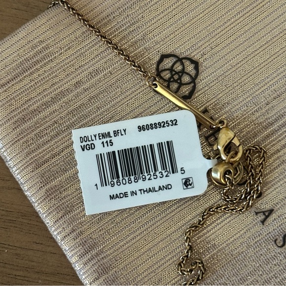 NWT Dolly Parton x Kendra Scott Enamel Butterfly Vintage Gold Pendant Necklace - Picture 10 of 13